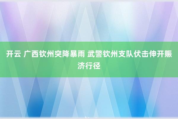 开云 广西钦州突降暴雨 武警钦州支队伏击伸开赈济行径