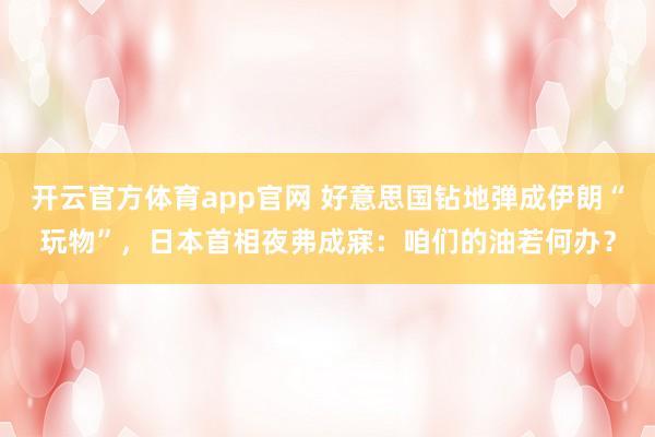 开云官方体育app官网 好意思国钻地弹成伊朗“玩物”，日本首相夜弗成寐：咱们的油若何办？