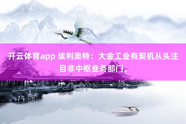 开云体育app 埃利奥特：大金工业有契机从头注目非中枢业务部门。