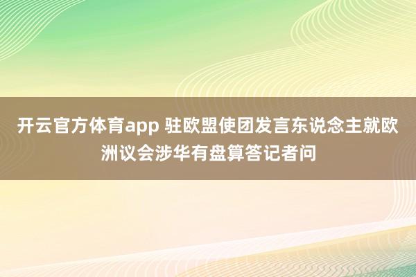 开云官方体育app 驻欧盟使团发言东说念主就欧洲议会涉华有盘算答记者问