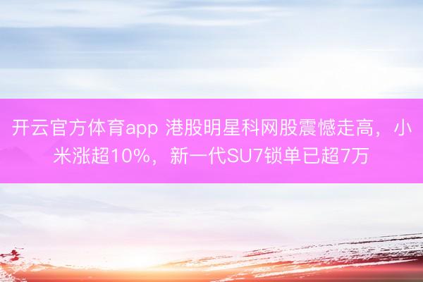 开云官方体育app 港股明星科网股震憾走高，小米涨超10%，新一代SU7锁单已超7万